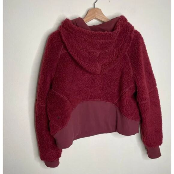 Lululemon Scuba Oversized Sherpa 1/2 Zip Savannah Burgundy Wine Size XS/Small - Picture 6 of 12